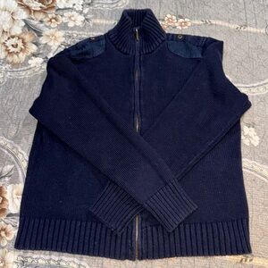 POLO NAVY ZIP UP SWEATER